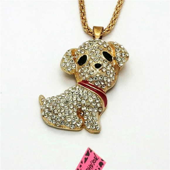 Betsey Johnson Jewelry - New puppy love with red collar necklace